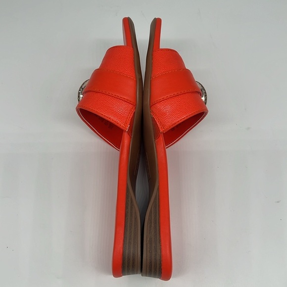 Naturalizer Orange Santiago Slide Sandals Sparkle Rhinestone Buckle Open Toe 6.5 - Picture 7 of 13
